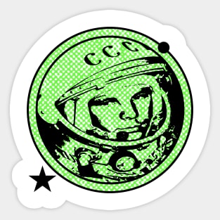 Yuri Gagarin - The First Man In Outer Space - (Green Print) Sticker